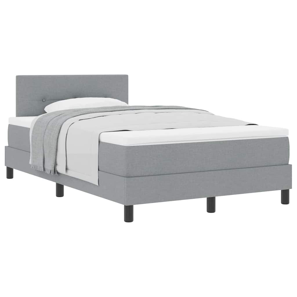 Boxspringbett mit Matratze Hellgrau 120 x 190 cm Stoff