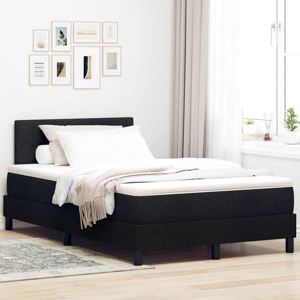 Boxspringbett mit Matratze Schwarz 120 x 190 cm Stoff