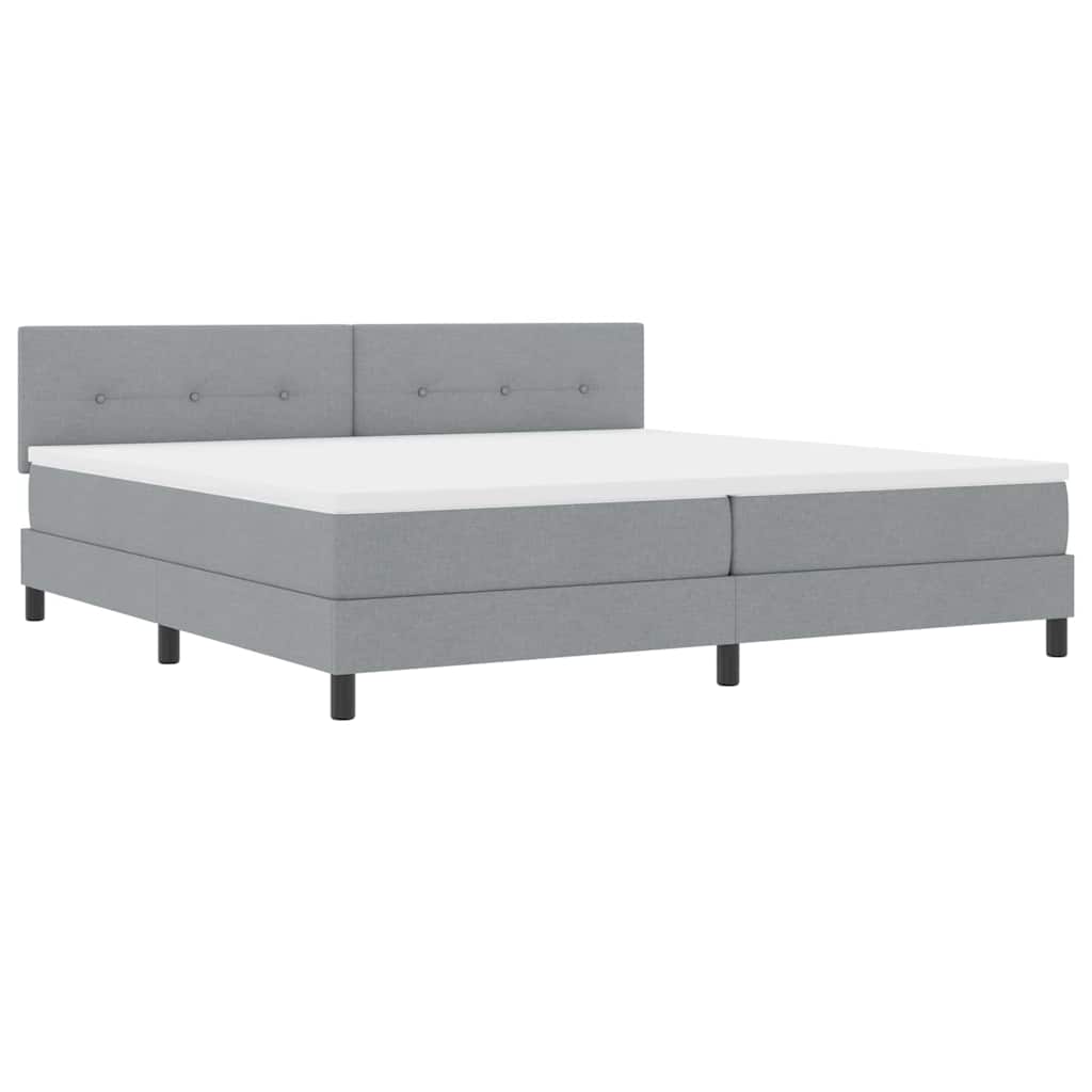 Boxspringbett mit Matratze Hellgrau 200 x 200 cm Stoff