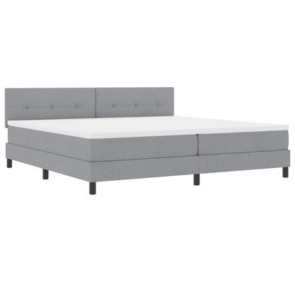 Boxspringbett mit Matratze Hellgrau 200 x 200 cm Stoff