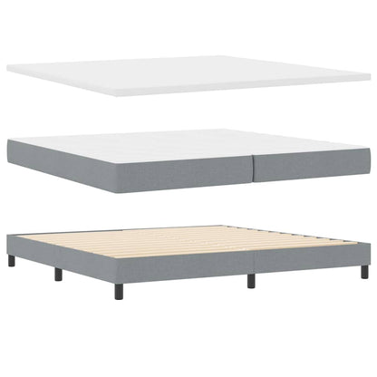 Boxspringbett mit Matratze Hellgrau 200 x 200 cm Stoff