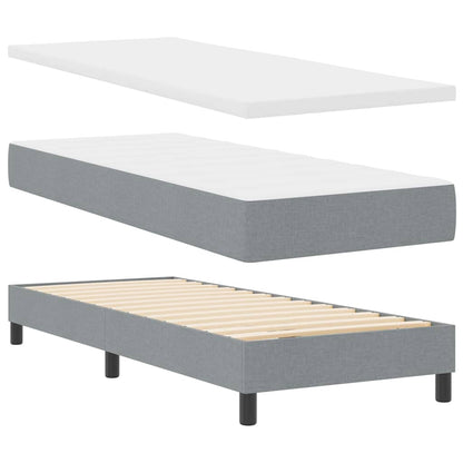 Boxspringbett mit Matratze Hellgrau 80 x 200 cm Stoff