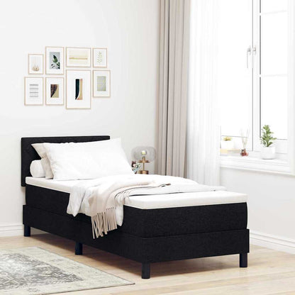 Boxspringbett mit Matratze Schwarz 80 x 200 cm Stoff
