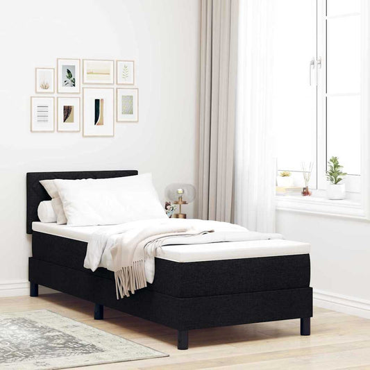 Boxspringbett mit Matratze Schwarz 80 x 200 cm Stoff