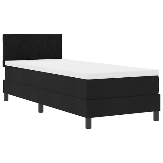 Boxspringbett mit Matratze Schwarz 80 x 200 cm Stoff