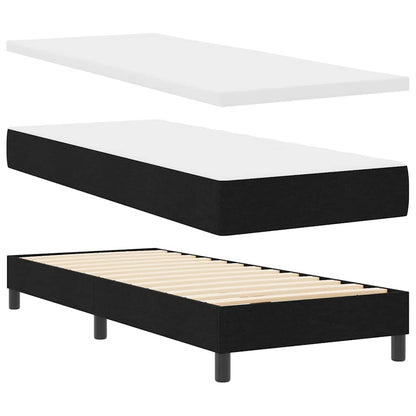 Boxspringbett mit Matratze Schwarz 80 x 200 cm Stoff