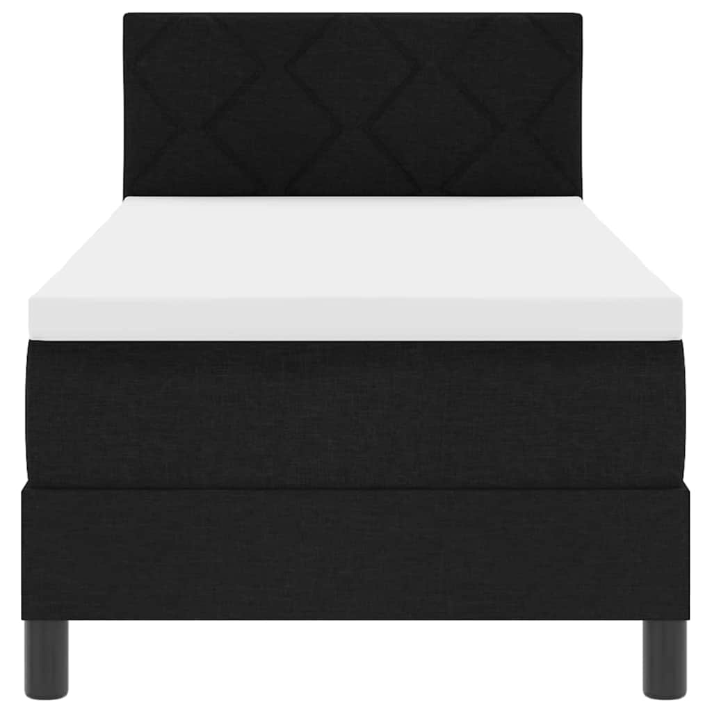Boxspringbett mit Matratze Schwarz 80 x 200 cm Stoff