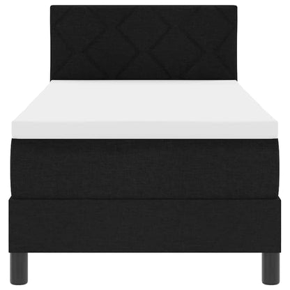 Boxspringbett mit Matratze Schwarz 80 x 200 cm Stoff