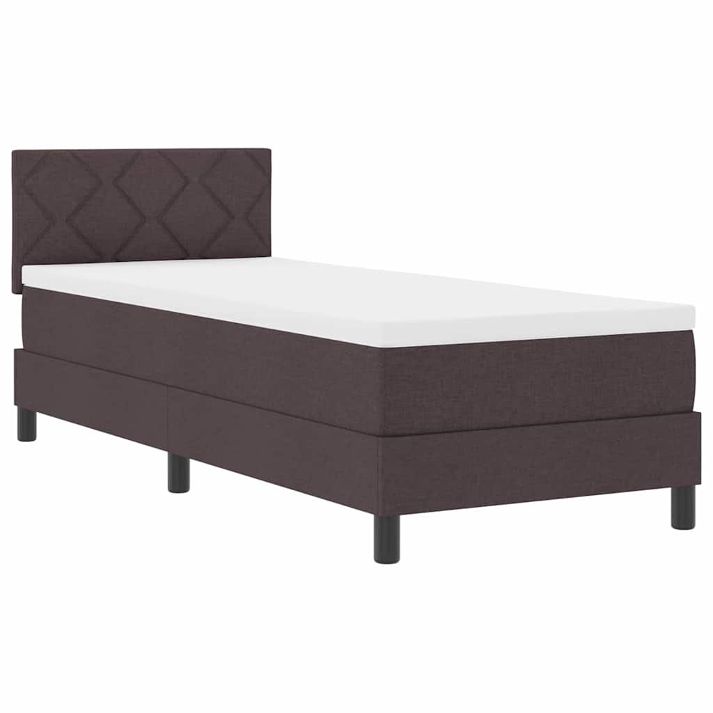 Boxspringbett mit Matratze Dunkelbraun 80 x 200 cm Stoff