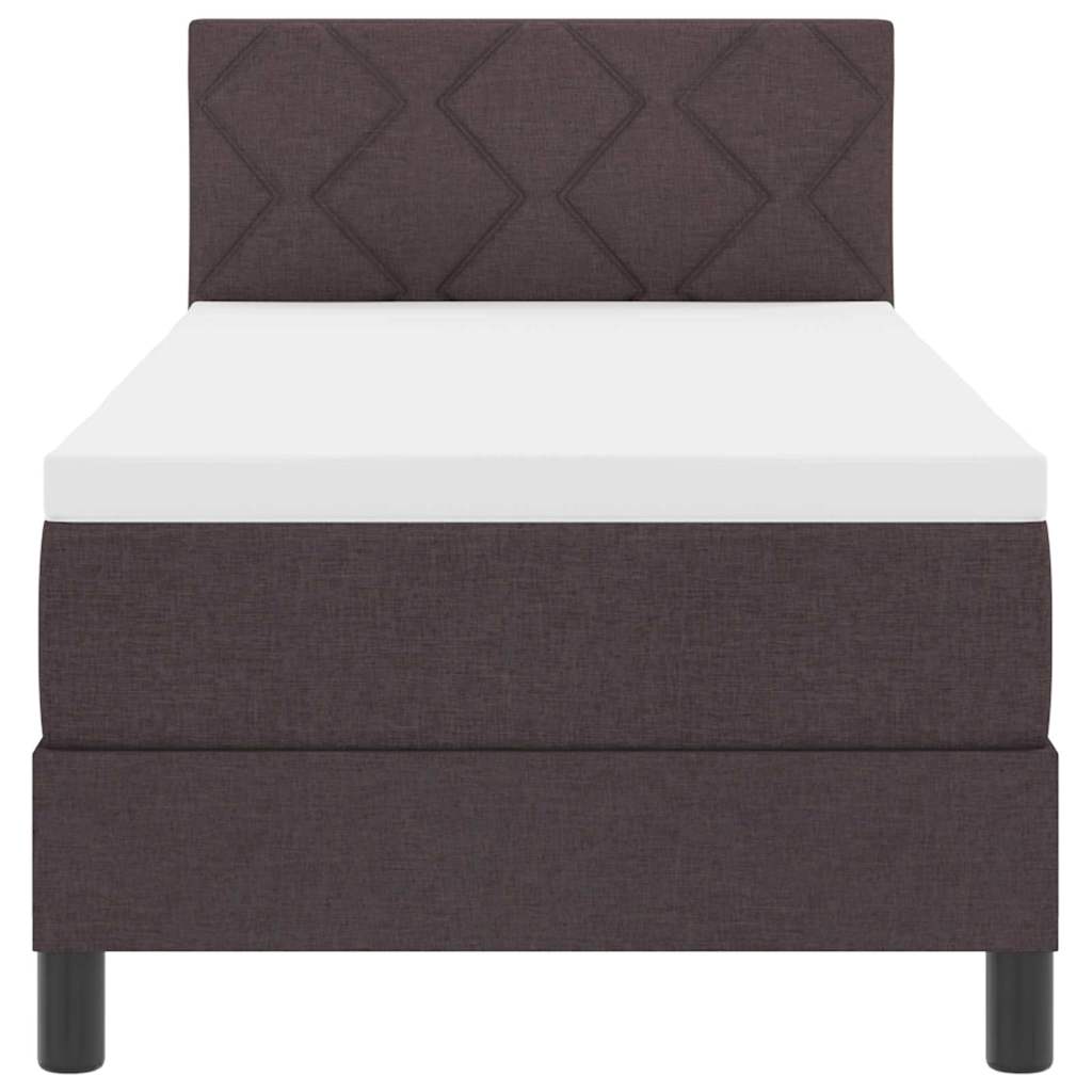Boxspringbett mit Matratze Dunkelbraun 80 x 200 cm Stoff