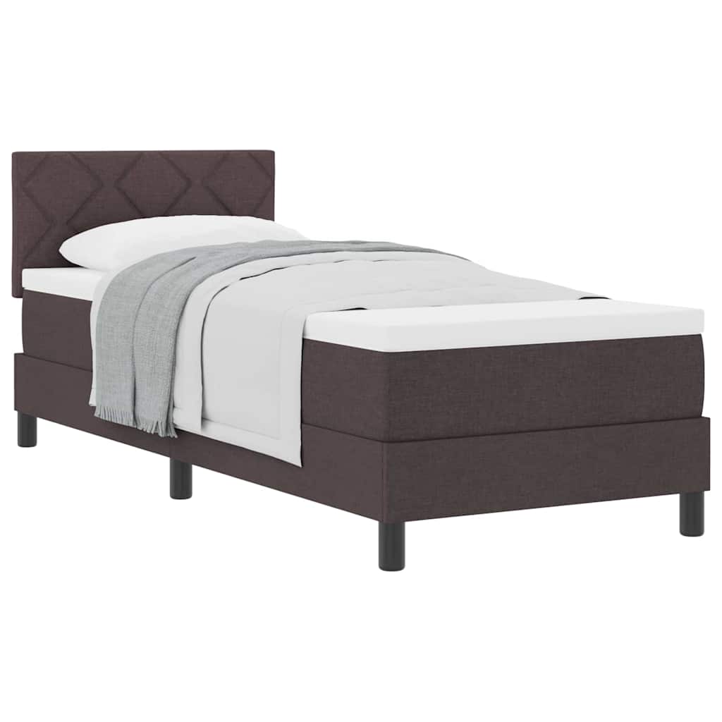 Boxspringbett mit Matratze Dunkelbraun 80 x 200 cm Stoff