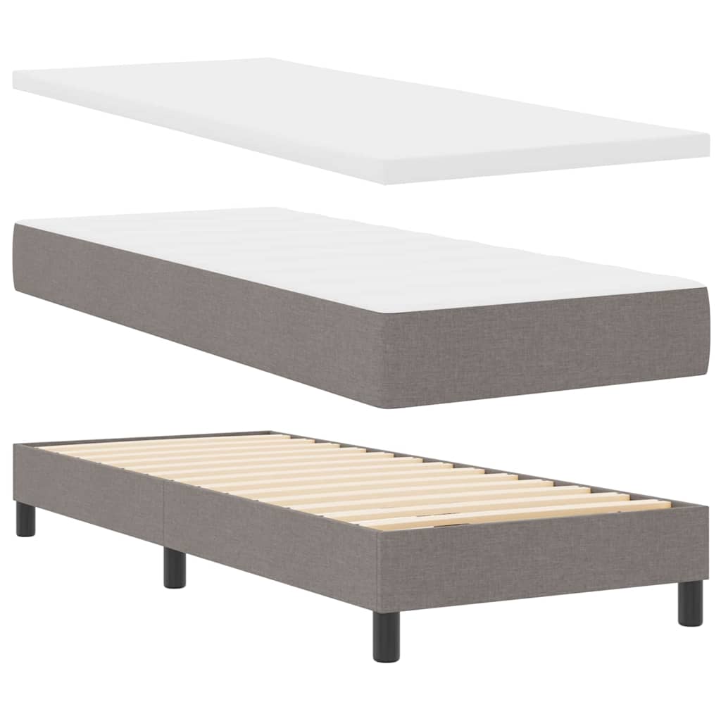 Boxspringbett mit Matratze mit Matratze Taupe 80 x 200 cm Stoff