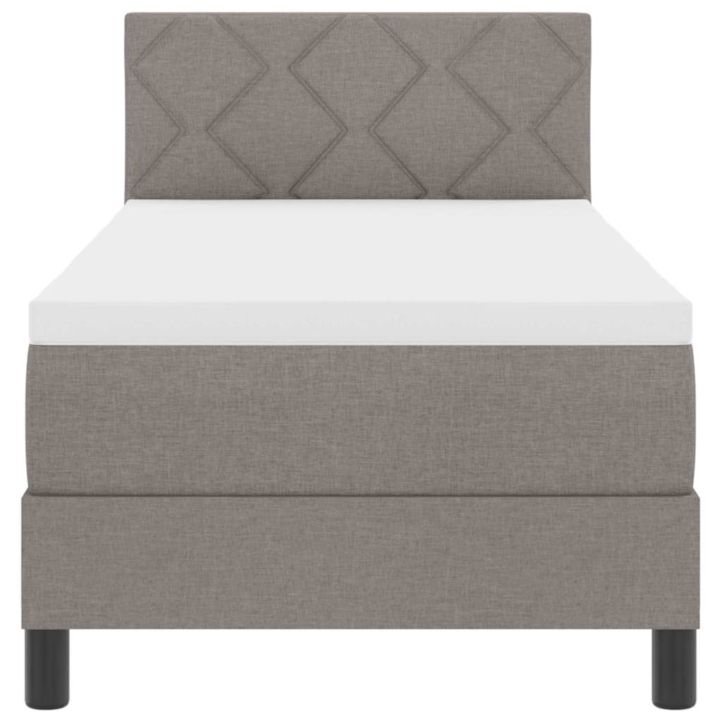 Boxspringbett mit Matratze mit Matratze Taupe 80 x 200 cm Stoff
