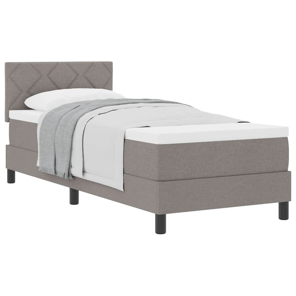 Boxspringbett mit Matratze mit Matratze Taupe 80 x 200 cm Stoff