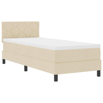 Boxspringbett mit Matratze mit Matratze Creme 80 x 200 cm Stoff