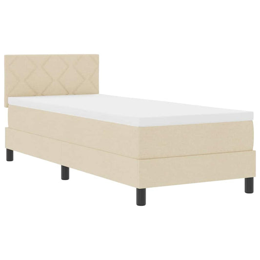 Boxspringbett mit Matratze mit Matratze Creme 80 x 200 cm Stoff