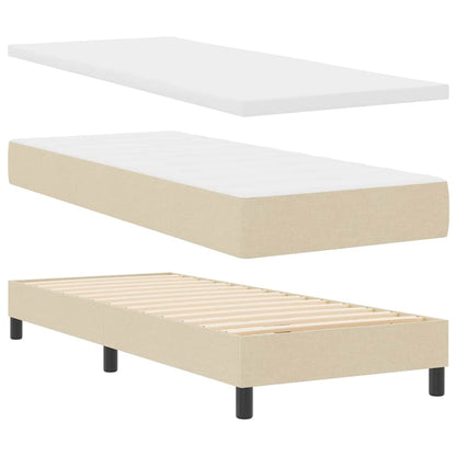 Boxspringbett mit Matratze mit Matratze Creme 80 x 200 cm Stoff