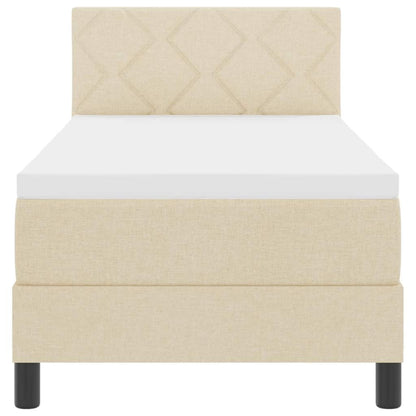 Boxspringbett mit Matratze mit Matratze Creme 80 x 200 cm Stoff
