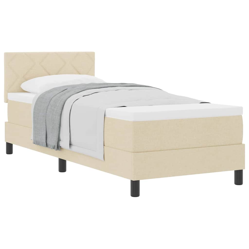 Boxspringbett mit Matratze mit Matratze Creme 80 x 200 cm Stoff