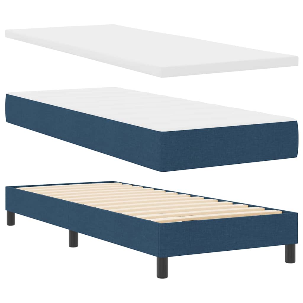 Boxspringbett mit Matratze mit Matratze Blau 80 x 200 cm Stoff