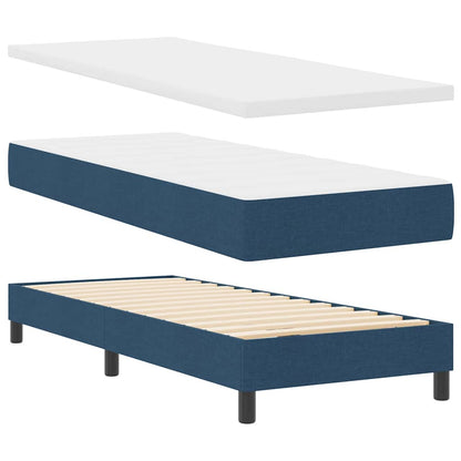 Boxspringbett mit Matratze mit Matratze Blau 80 x 200 cm Stoff