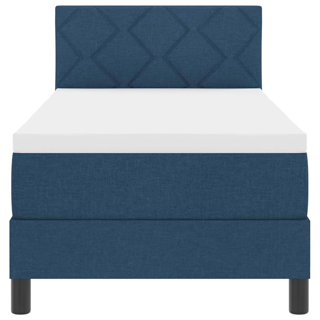 Boxspringbett mit Matratze mit Matratze Blau 80 x 200 cm Stoff