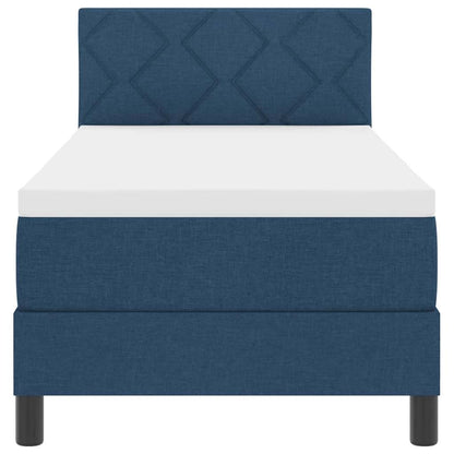 Boxspringbett mit Matratze mit Matratze Blau 80 x 200 cm Stoff