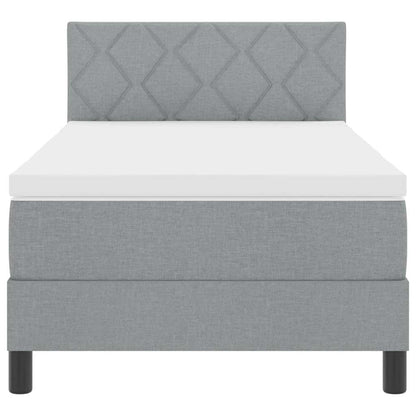 Boxspringbett mit Matratze Hellgrau 90 x 190 cm Stoff