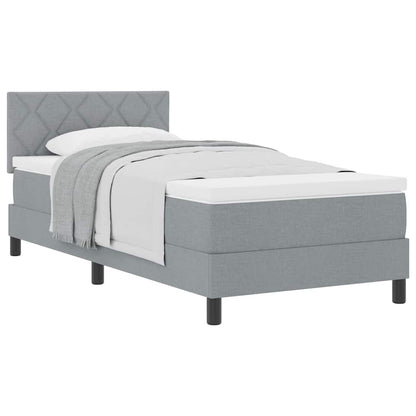 Boxspringbett mit Matratze Hellgrau 90 x 190 cm Stoff