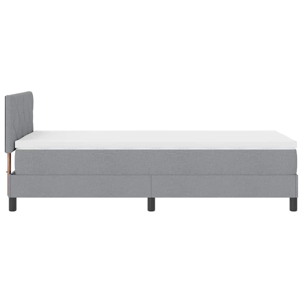 Boxspringbett mit Matratze Hellgrau 90 x 190 cm Stoff