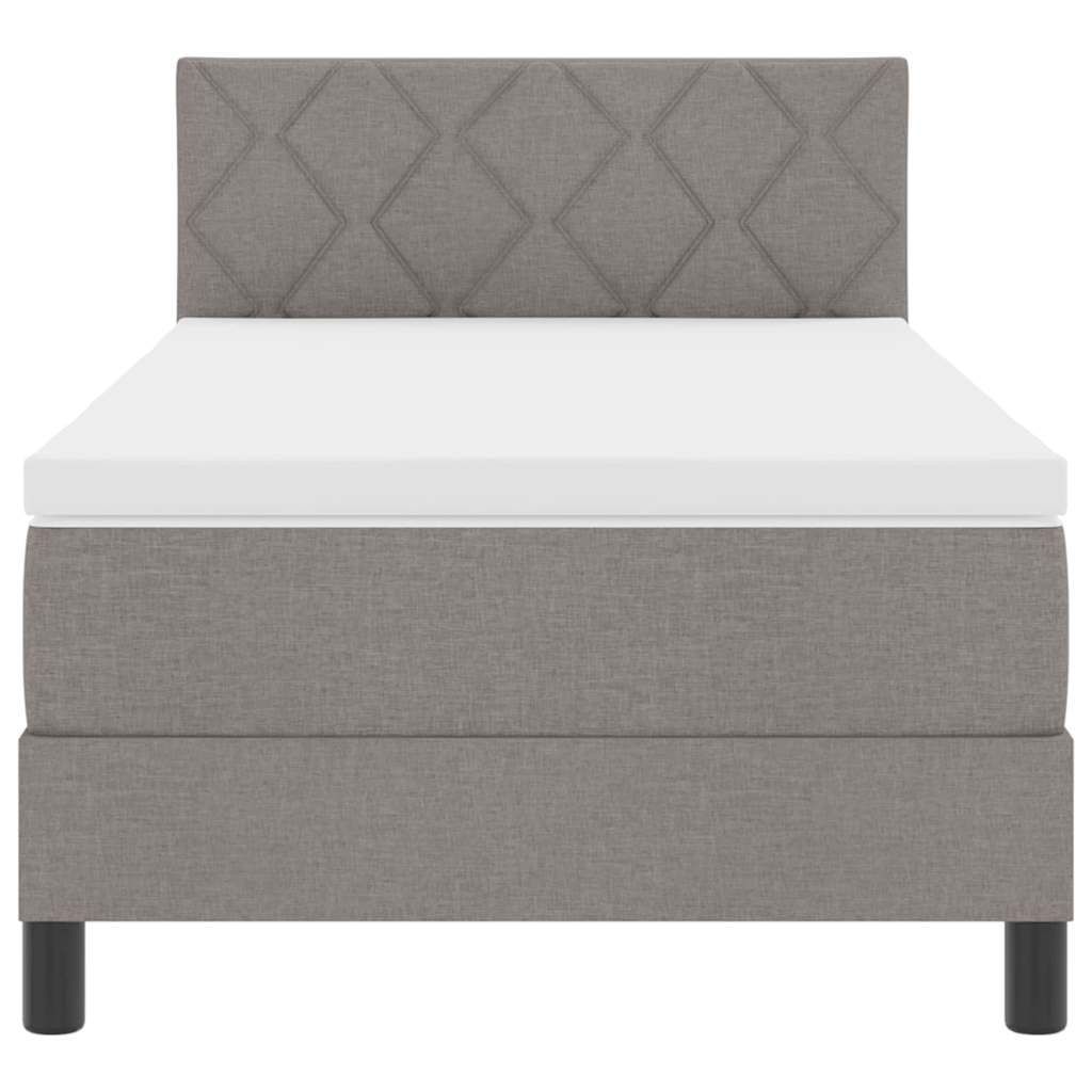 Boxspringbett mit Matratze mit Matratze Taupe 90 x 190 cm Stoff