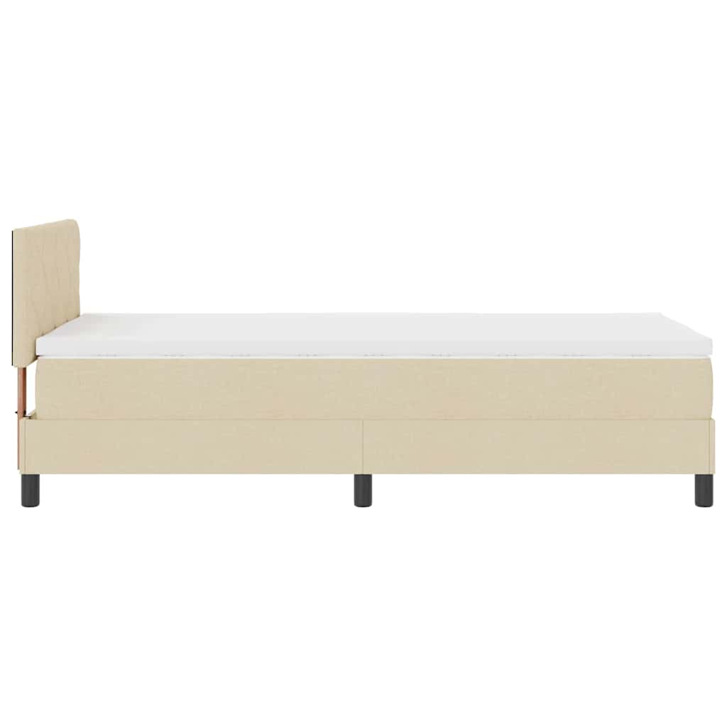 Boxspringbett mit Matratze mit Matratze Creme 90 x 190 cm Stoff