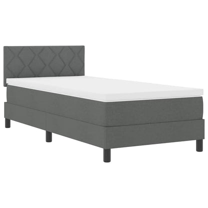 Boxspringbett mit Matratze Dunkelgrau 90 x 200 cm Stoff
