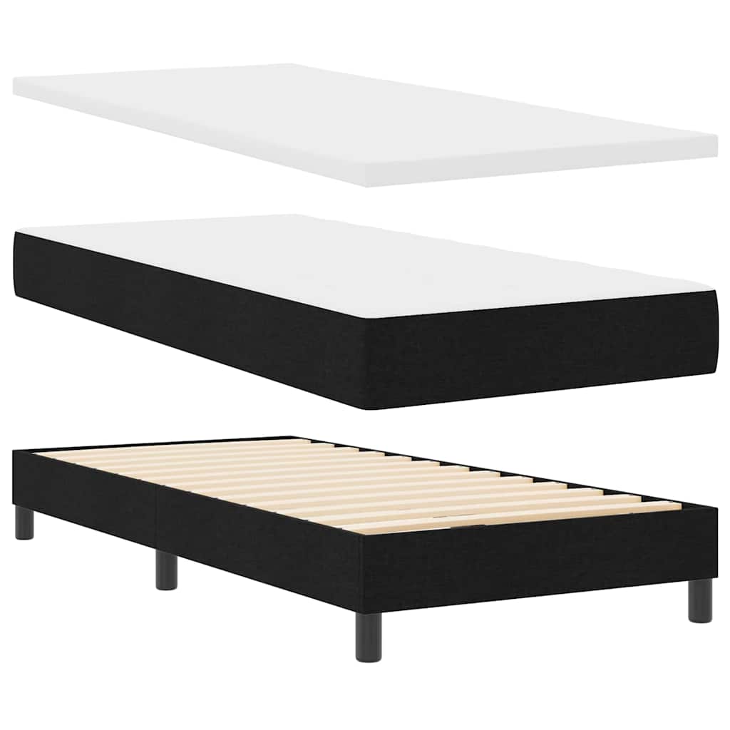 Boxspringbett mit Matratze Schwarz 100 x 200 cm Stoff
