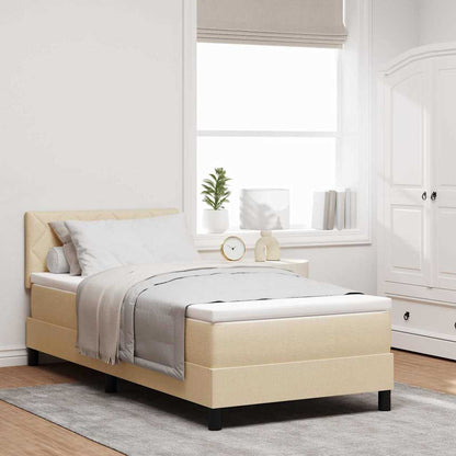 Boxspringbett mit Matratze Creme 100 x 200 cm Stoff