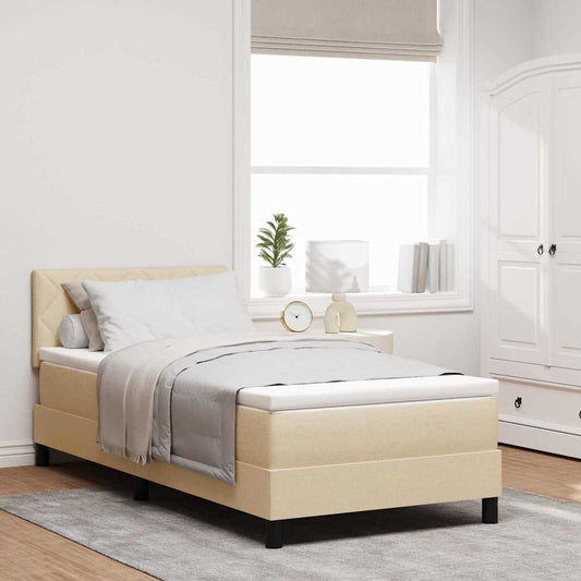 Boxspringbett mit Matratze Creme 100 x 200 cm Stoff