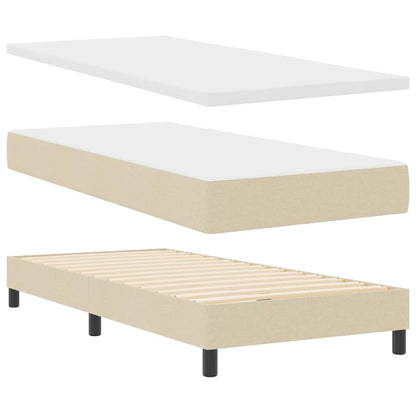 Boxspringbett mit Matratze Creme 100 x 200 cm Stoff