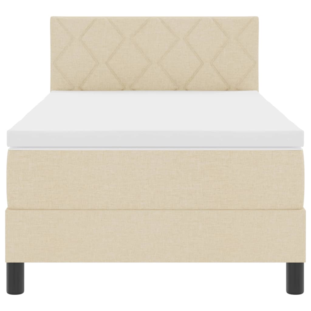 Boxspringbett mit Matratze Creme 100 x 200 cm Stoff