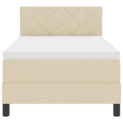 Boxspringbett mit Matratze Creme 100 x 200 cm Stoff