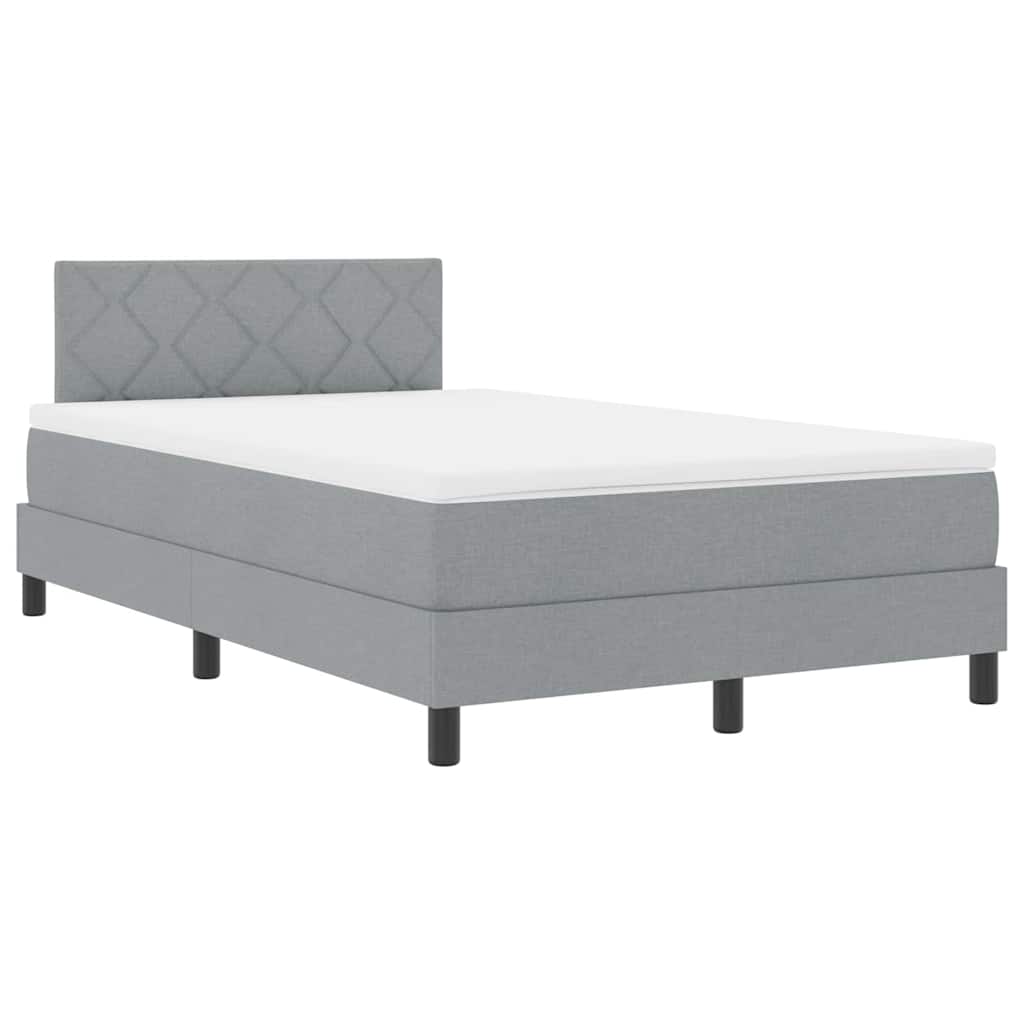 Boxspringbett mit Matratze Hellgrau 120 x 190 cm Stoff