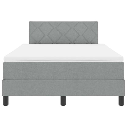 Boxspringbett mit Matratze Hellgrau 120 x 190 cm Stoff
