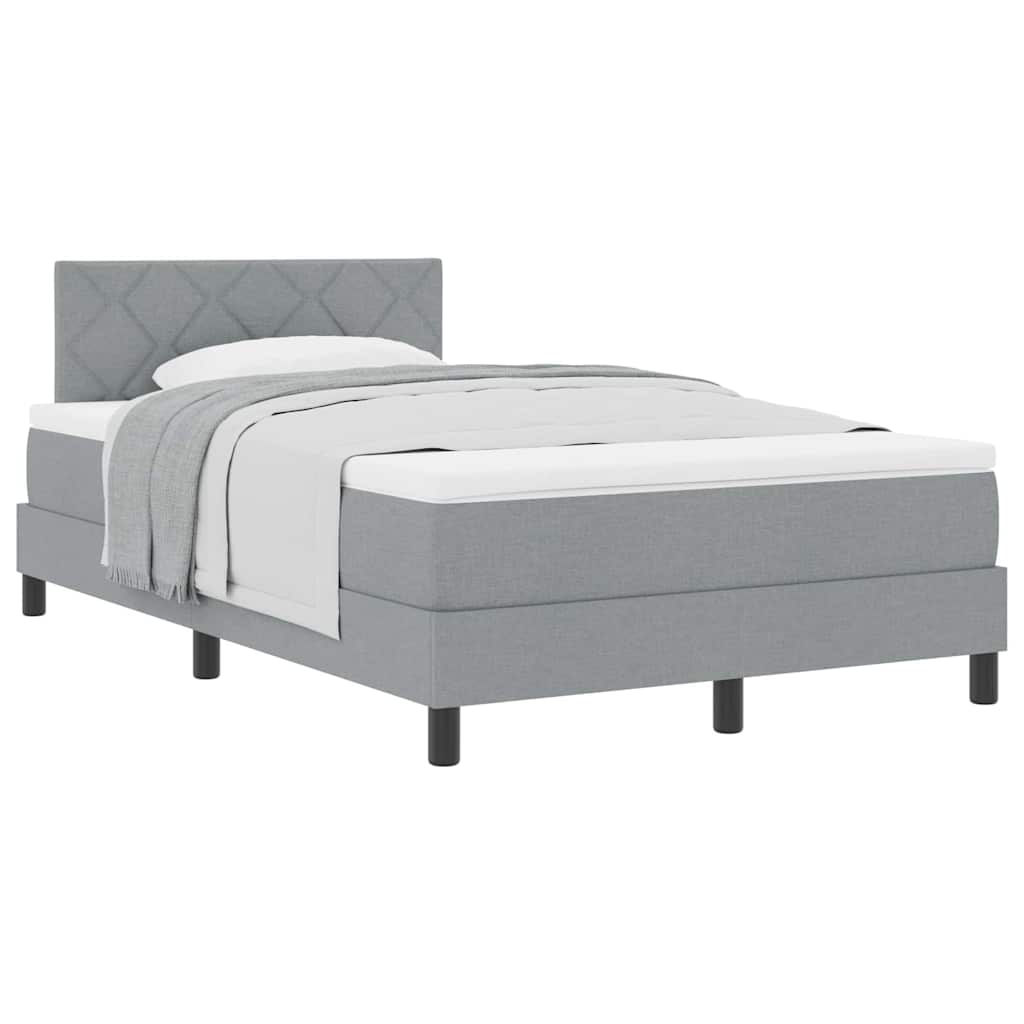 Boxspringbett mit Matratze Hellgrau 120 x 190 cm Stoff