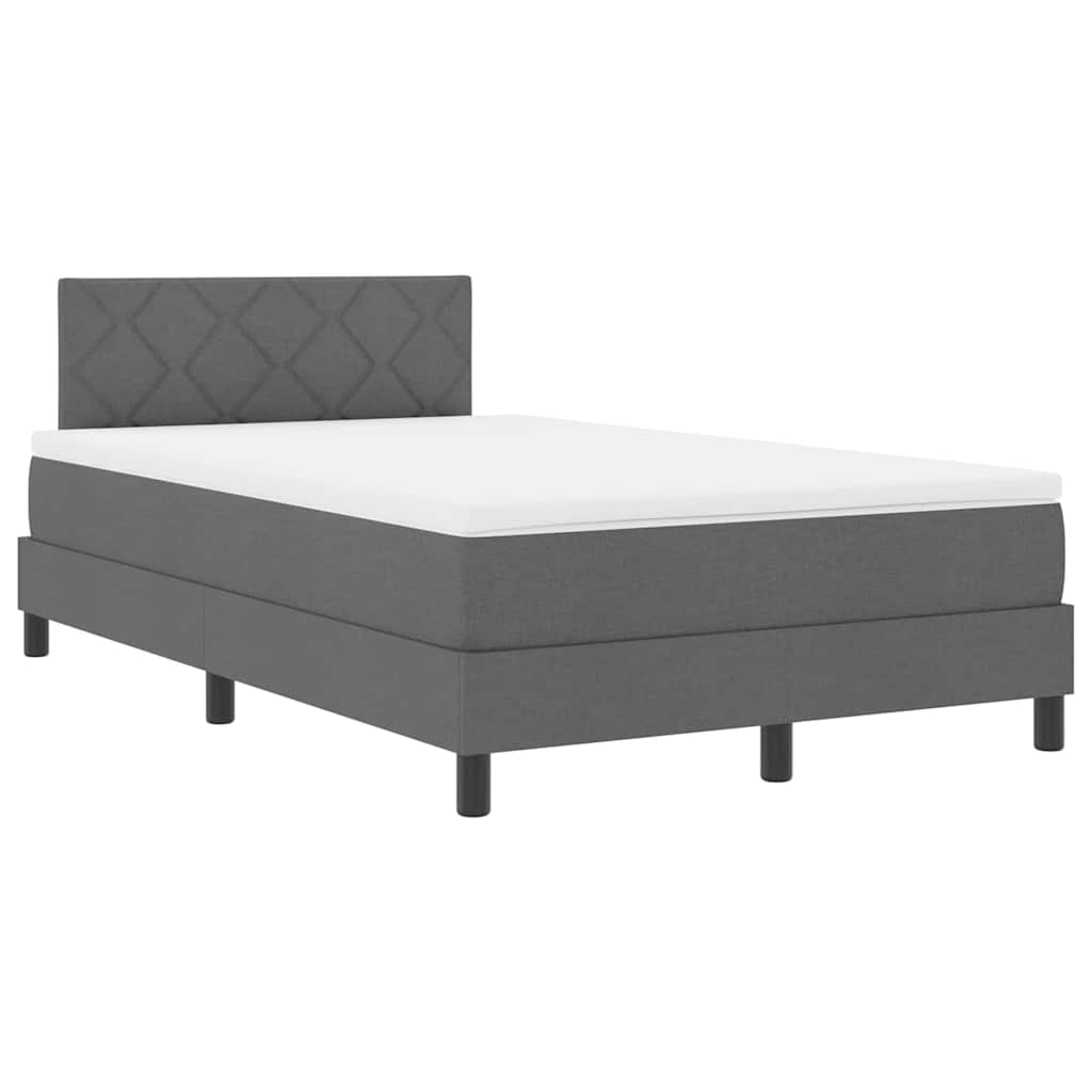 Boxspringbett mit Matratze Dunkelgrau 120 x 190 cm Stoff