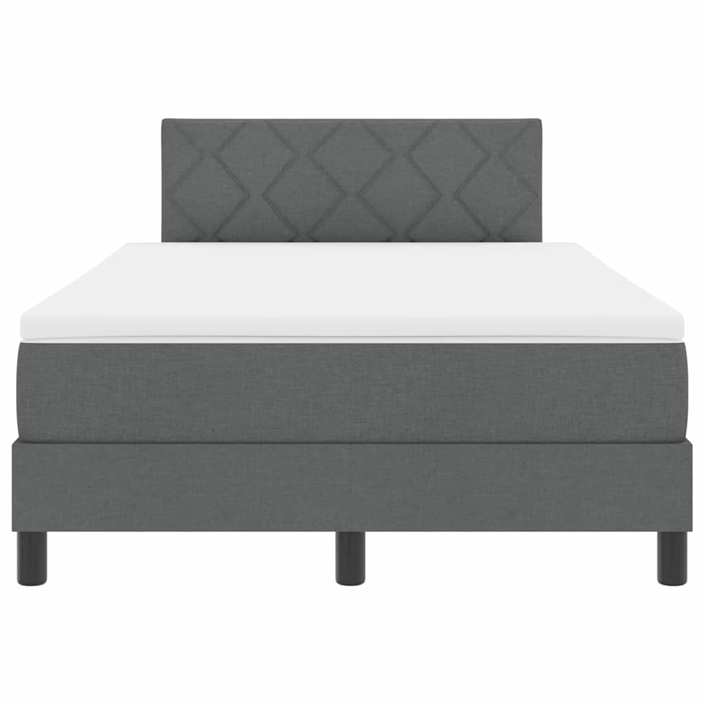 Boxspringbett mit Matratze Dunkelgrau 120 x 190 cm Stoff