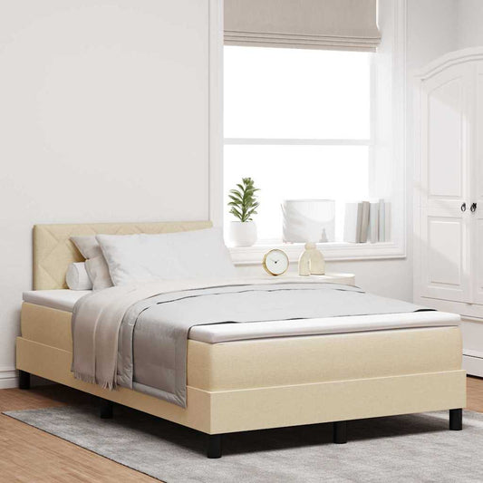 Boxspringbett mit Matratze Creme 120 x 190 cm Stoff