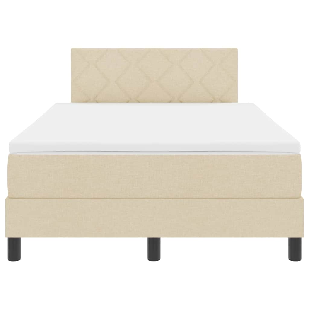 Boxspringbett mit Matratze Creme 120 x 190 cm Stoff