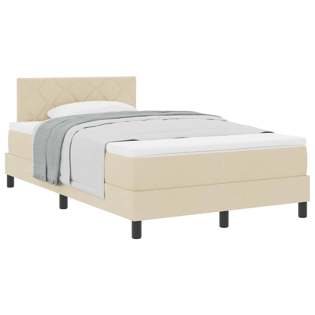 Boxspringbett mit Matratze Creme 120 x 190 cm Stoff