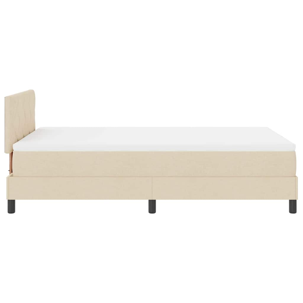 Boxspringbett mit Matratze Creme 120 x 190 cm Stoff