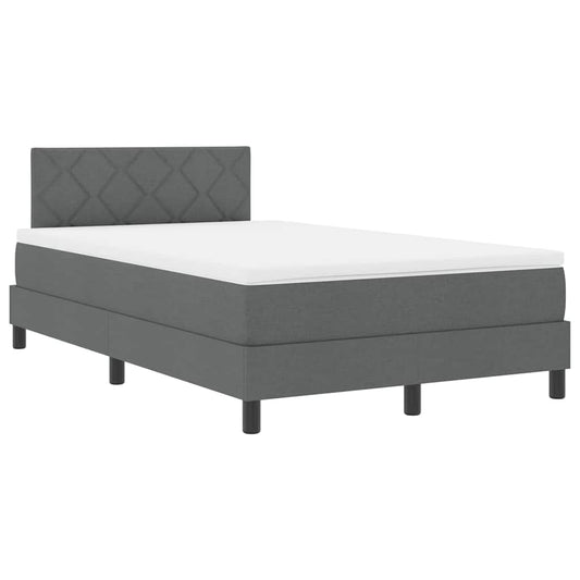 Boxspringbett mit Matratze Dunkelgrau 120 x 200 cm Stoff