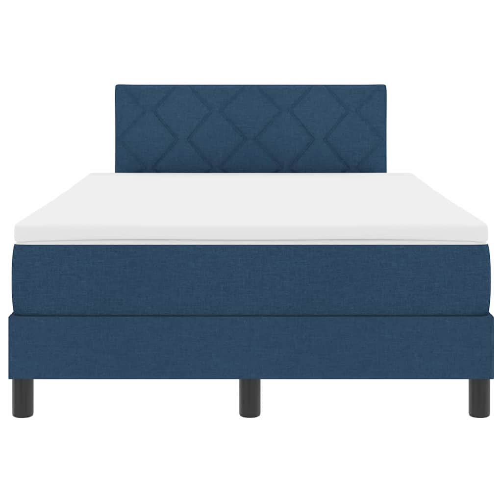 Boxspringbett mit Matratze mit Matratze Blau 120 x 200 cm Stoff